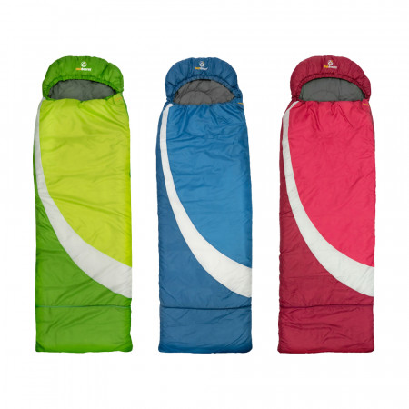 outdoorer DreamSurfer – der mitwachsende Schlafsack für Kinder in Grün, Blau und Pink