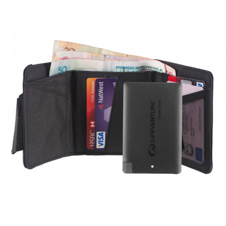 Lifeventure Geldbörse mit RFID Schutz + Powerbank - praktisch, schlank und ideal für die Reise