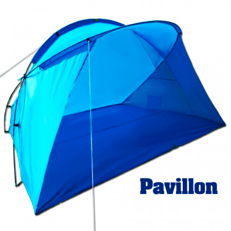 Strandmuschel Pavillon, blau, groß